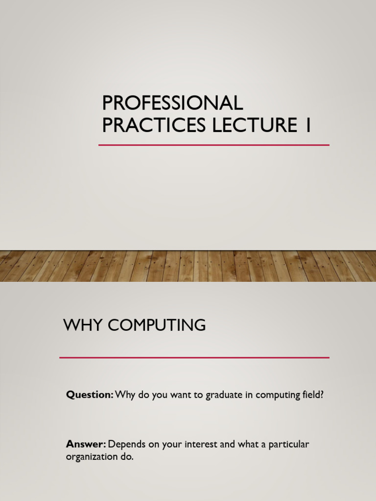 Understanding Professional Practices in Computing | PDF | Computer ...