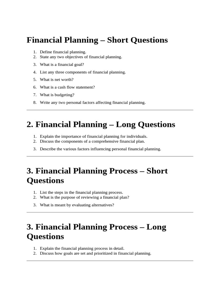 Comprehensive Guide to Financial Planning | PDF