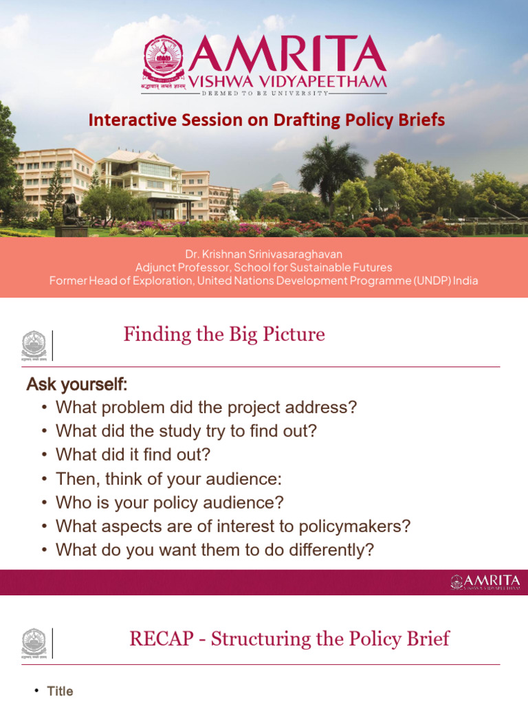 FDP Session On Policy & Advocacy-ARISE 2025-Dr Krishnan-Session 2 | PDF