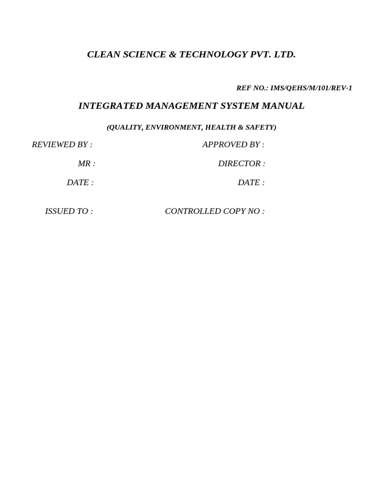 Integrated Management System Manual | PDF | Quality Management System ...