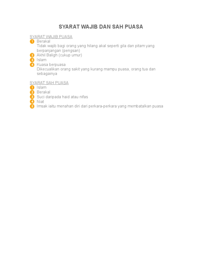 Syarat Wajib Dan Sah Puasa Pdf