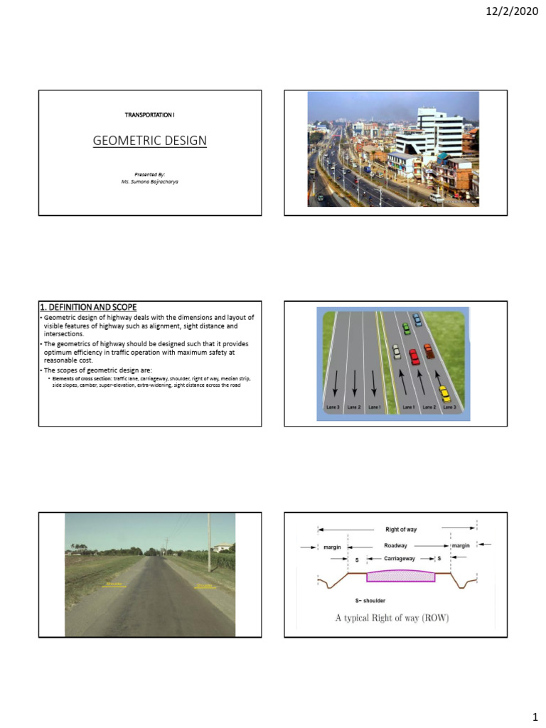7thsem_geometric Design of Highway | PDF | Road | Traffic