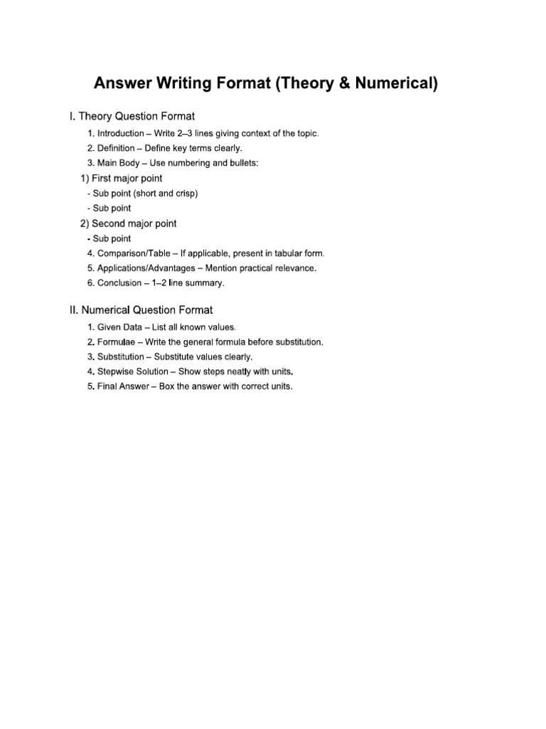 Answer Writing Format | PDF
