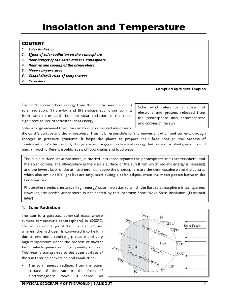 Solar Radiation and Earth's Climate Dynamics | PDF | Atmosphere Of ...