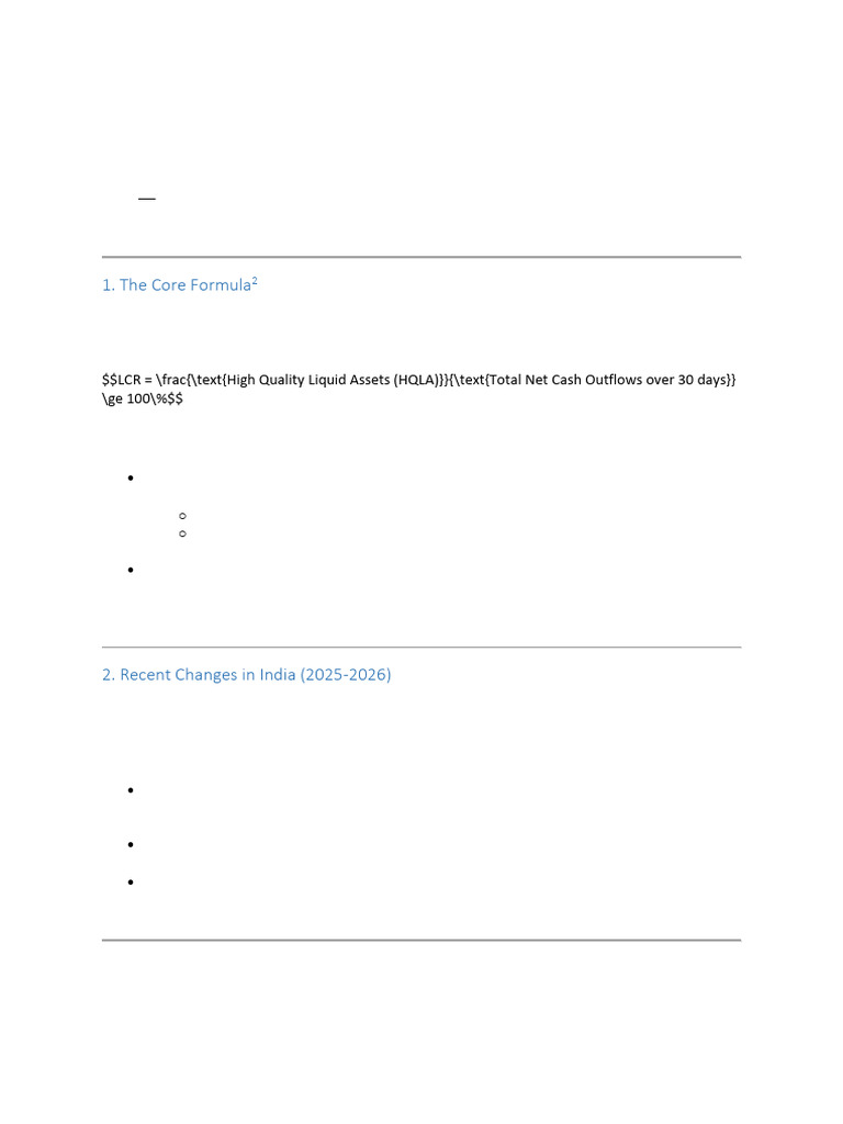 Understanding Liquidity Coverage Ratio (LCR) | PDF | Banks | Basel Iii