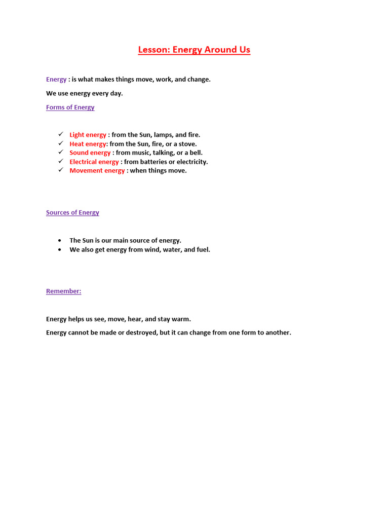 Understanding Energy Types and Sources | PDF
