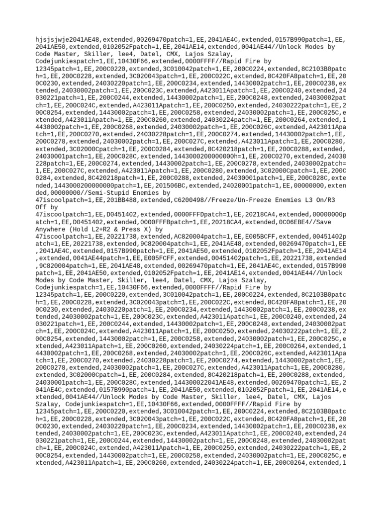 Game Cheat Codes and Patches Guide | PDF | Video Game Platforms | Video ...