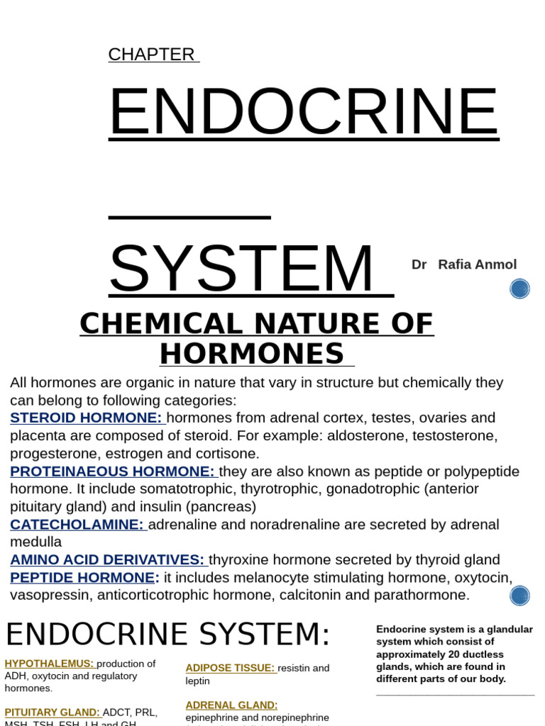Overview of Hormones in the Endocrine System | PDF | Endocrine System ...