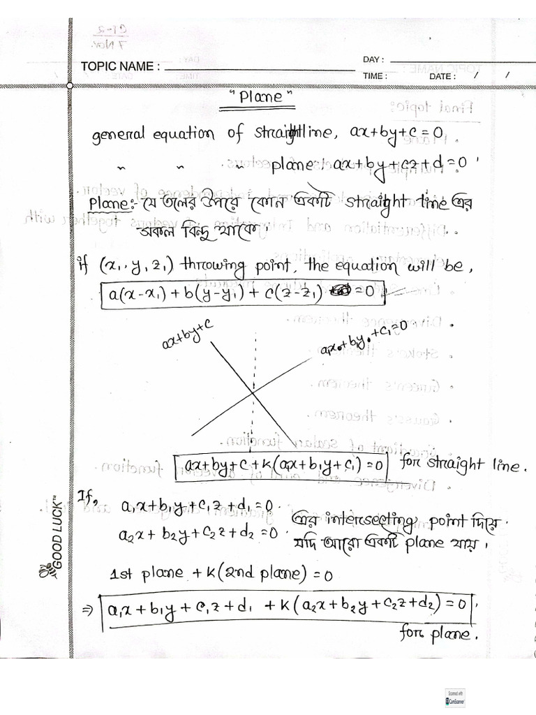 Vector and Plane (Ontor Note) | PDF
