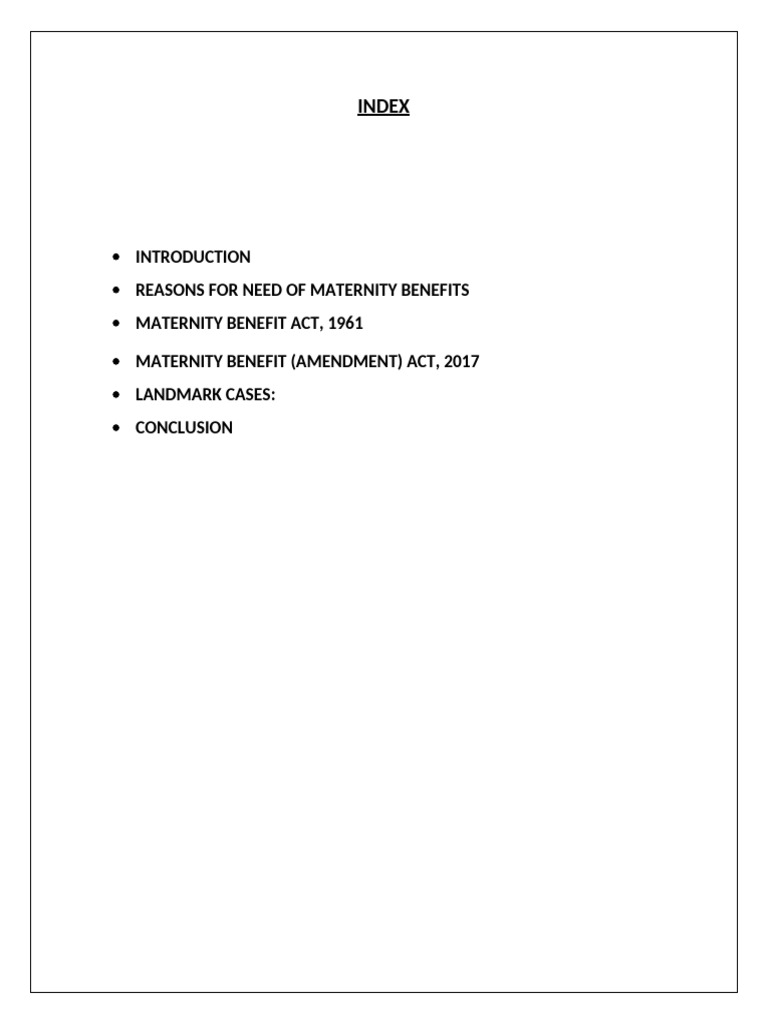 Maternity Benefits in India: Key Insights | PDF | Parental Leave ...