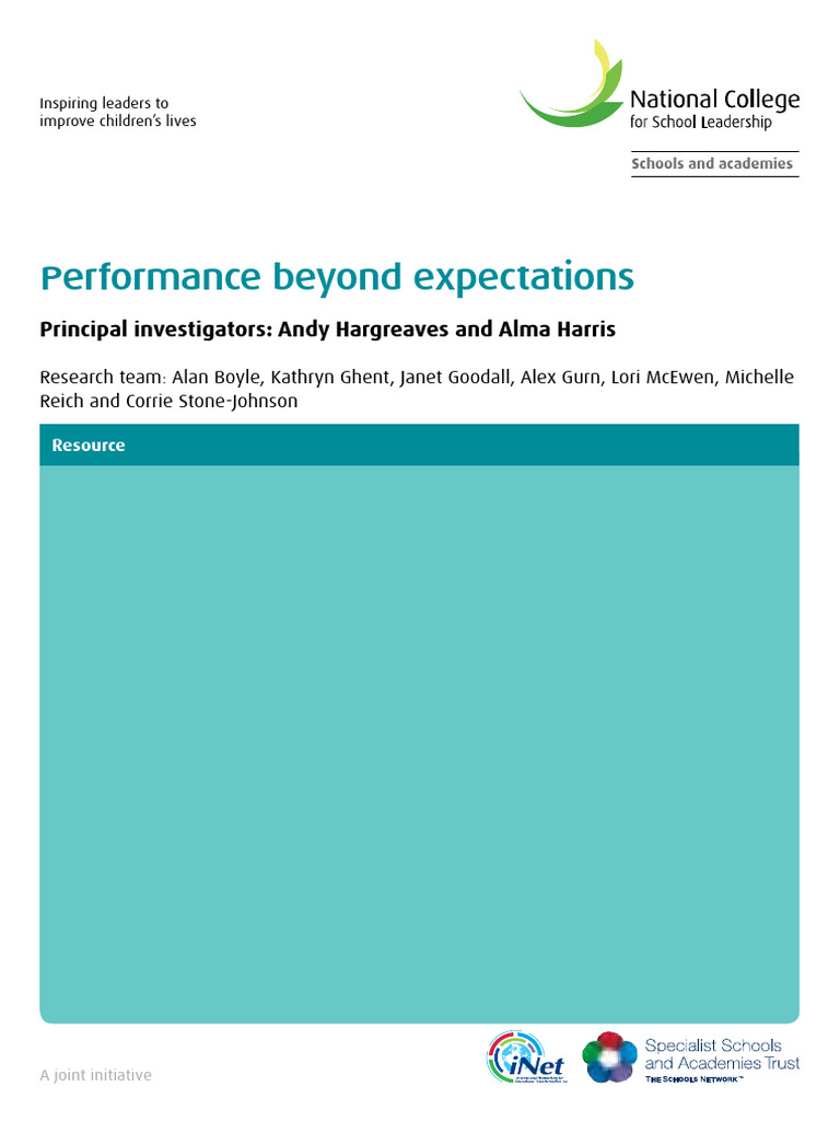 Leading Beyond Expectations in Education | PDF | Chrysler | Corporate ...