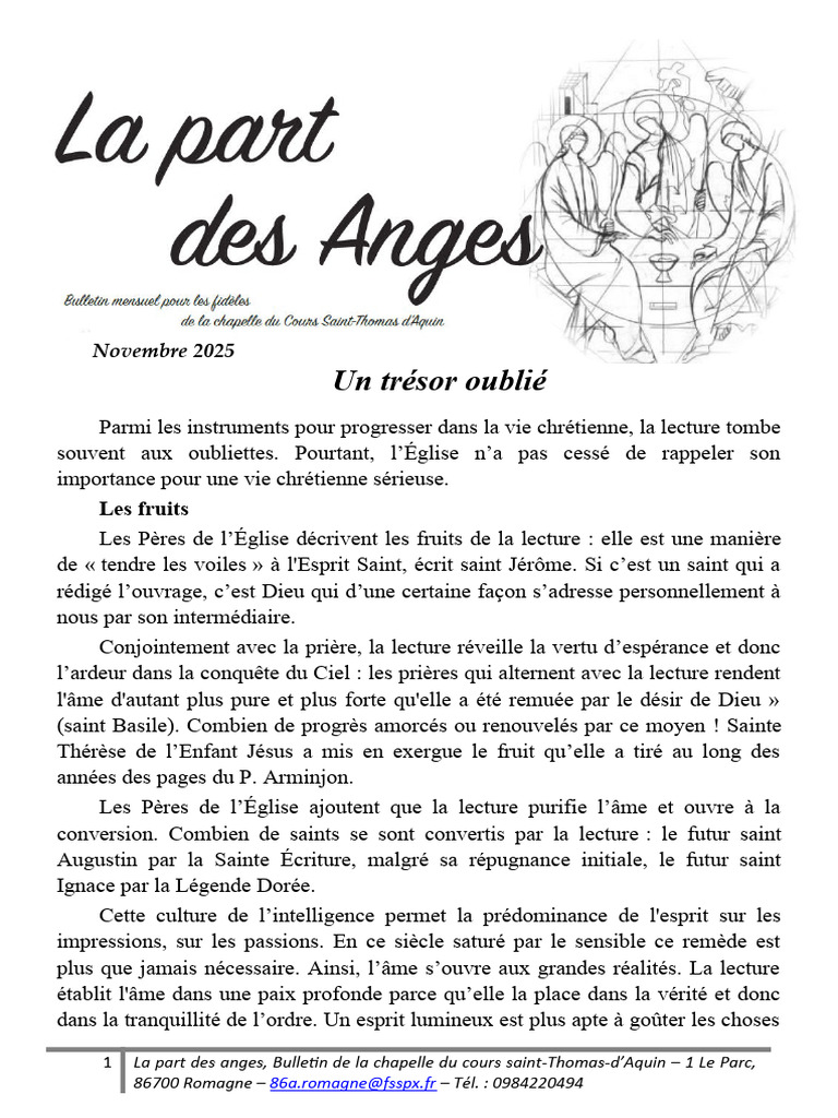 Importance de la lecture chrétienne | PDF | Thomas d'Aquin | Augustin d ...