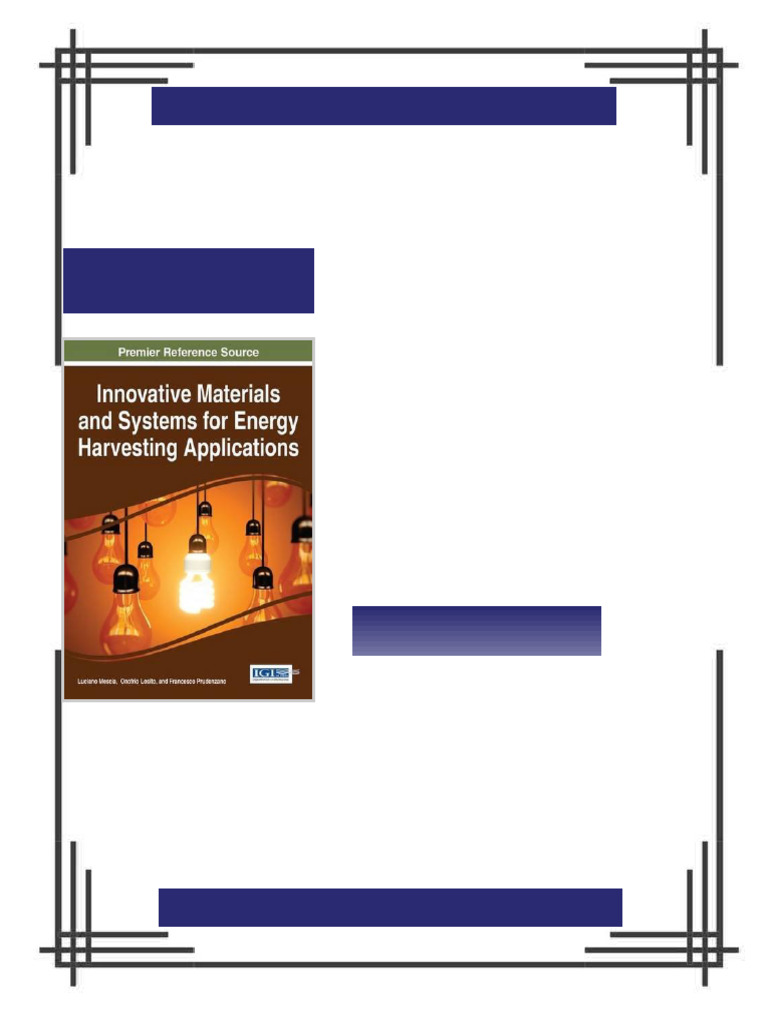 Innovative materials and systems for energy harvesting applications 1st ...