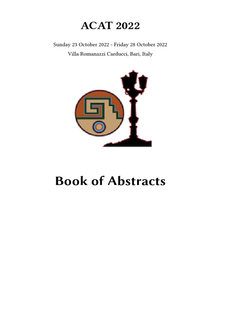 ACAT 2022 Conference Abstracts | PDF | Atlas Experiment | Machine Learning