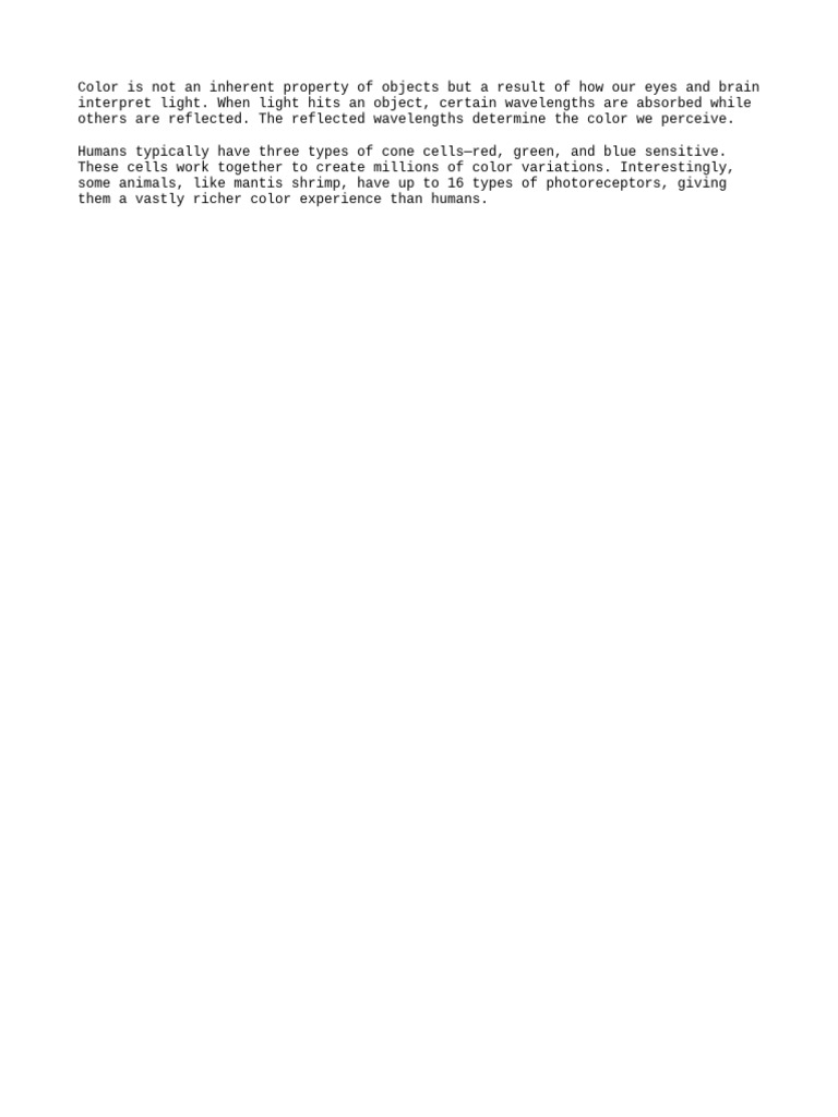 Understanding Color Perception in Humans | PDF