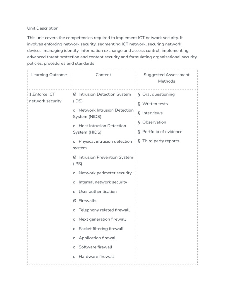 ICT Network Security Implementation Guide | PDF | Computer Network ...