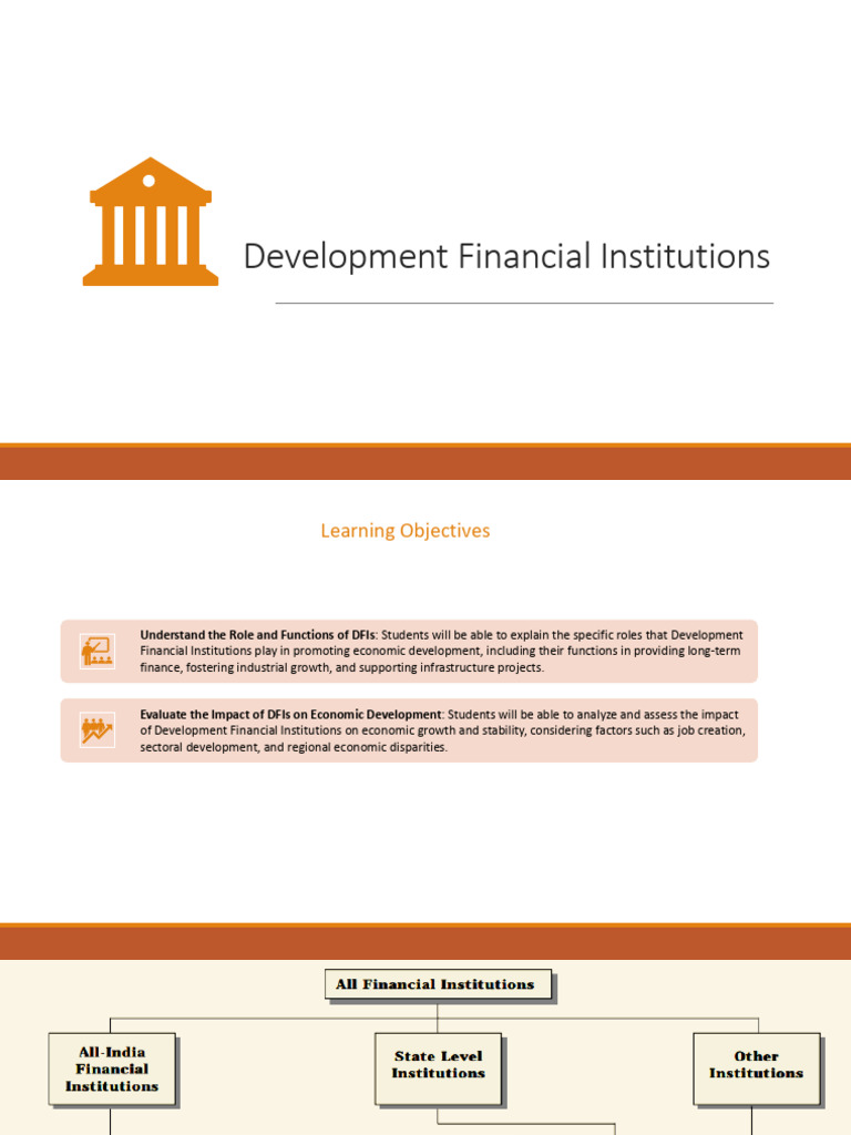 Role of Development Financial Institutions | PDF | Banks | Financial ...