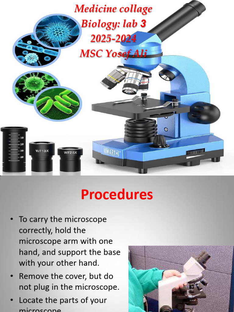 Microscope Usage and Care Guide | PDF | Vision | Electromagnetic Radiation