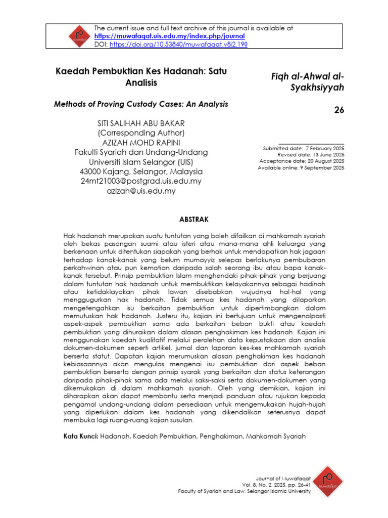 Analisis Pembuktian Kes Hadanah | PDF