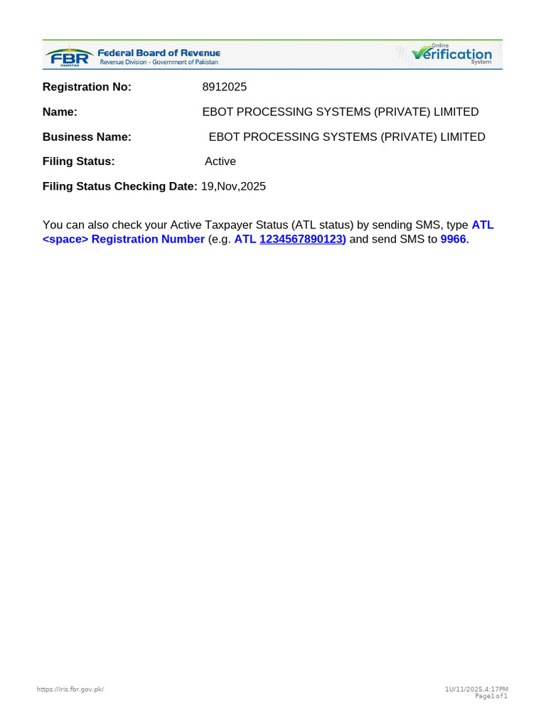FBR EBot | PDF