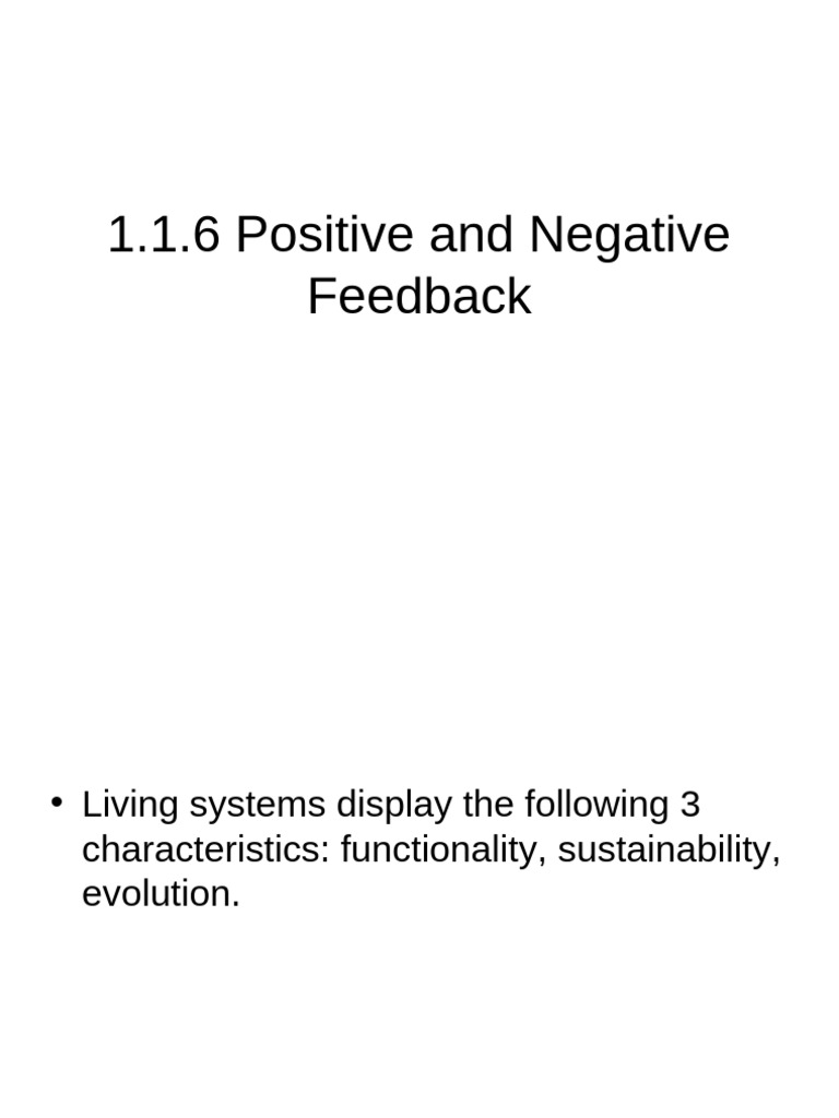 positive and negative feedbacks | PDF | Negative Feedback | Feedback