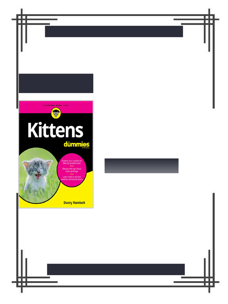 Kittens For Dummies Rainbolt eBook direct pdf access | PDF | Trademark