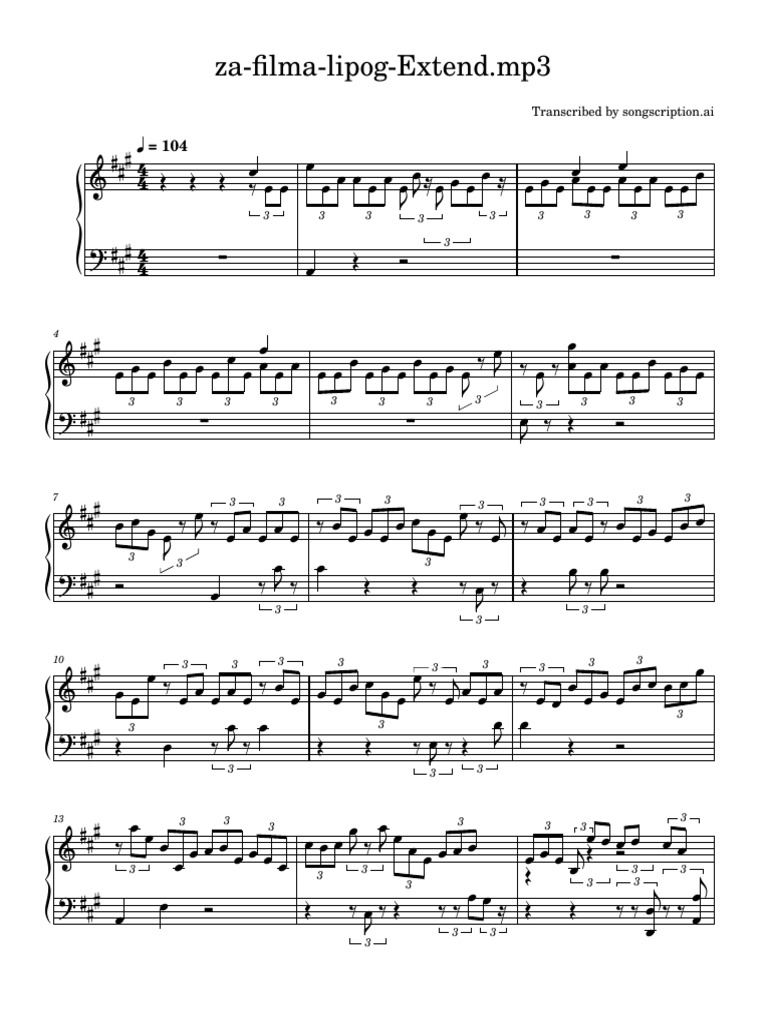 Lipog Film Soundtrack Transcription | PDF