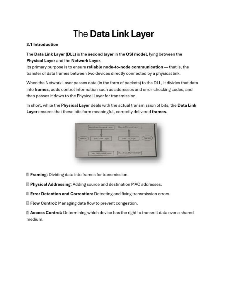 Data Link Layer: Functions & Error Control | PDF | Error Detection And ...