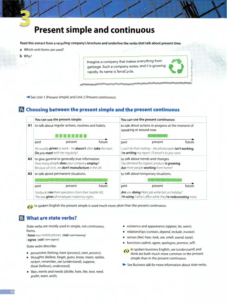 Present Simple vs. Continuous Verbs Guide | PDF