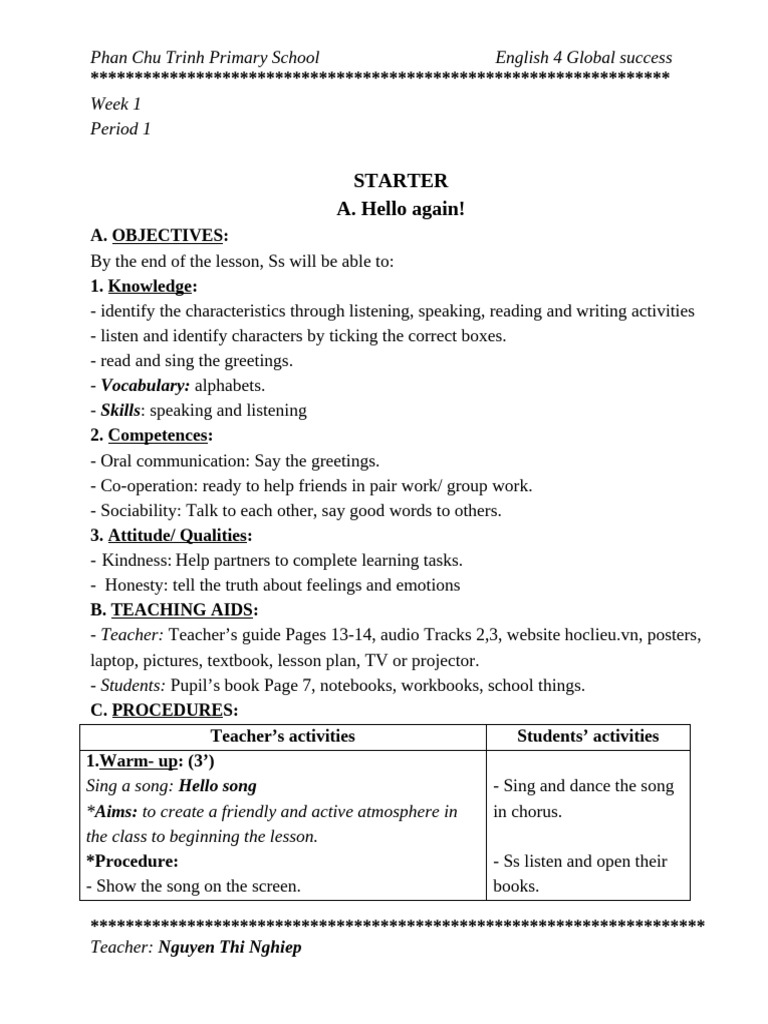 English 4 Classroom Activities Guide | PDF | Lesson Plan | Teachers