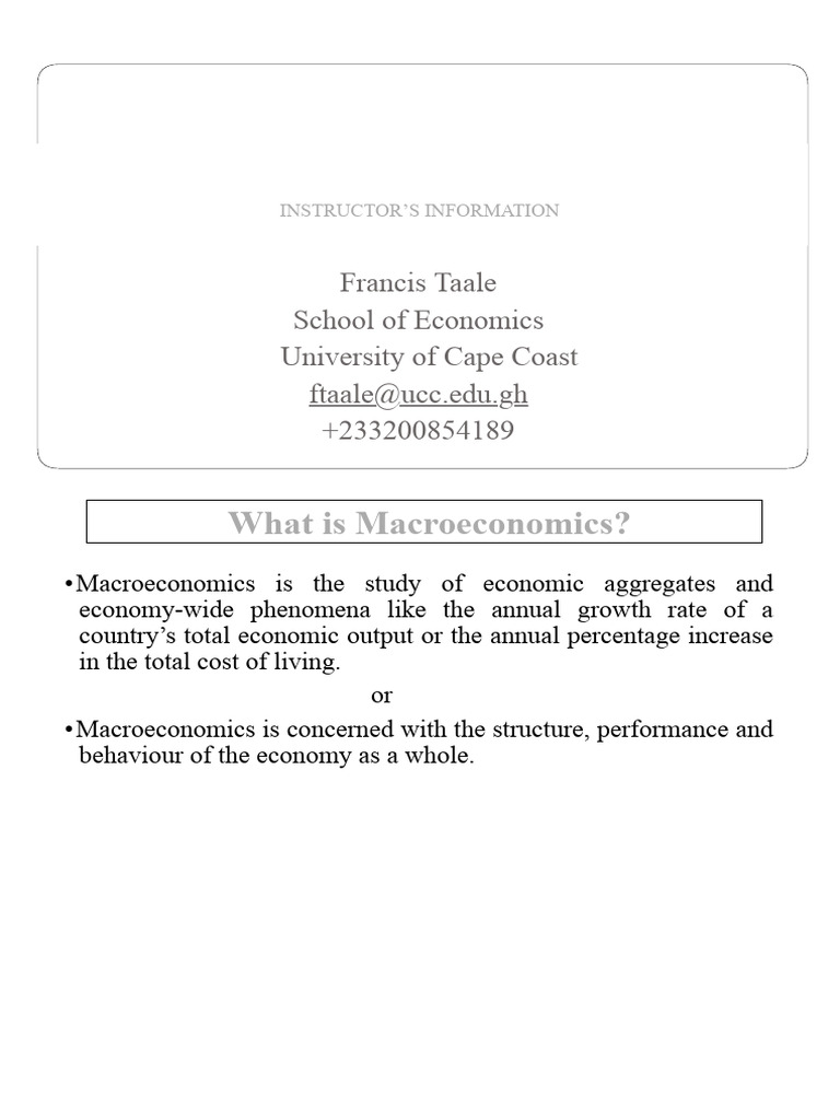 Understanding Macroeconomics Basics | PDF | Cost Of Living | Macroeconomics