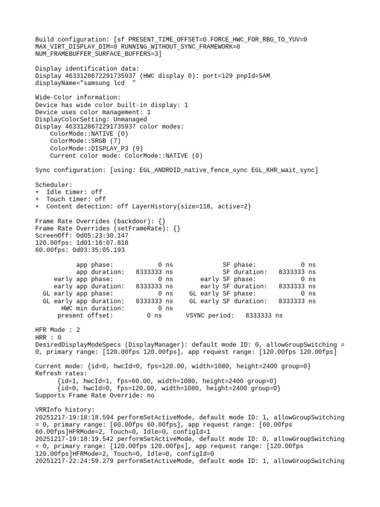 Display Configuration and Performance Data | PDF | Computing | Film And ...