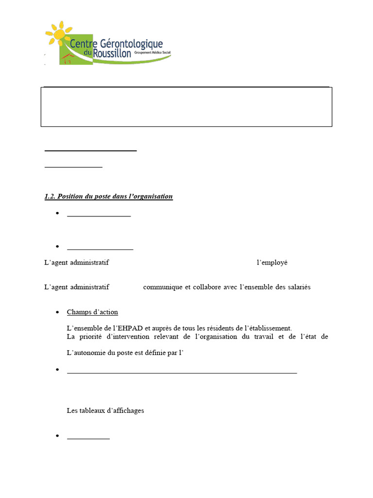 Fiche Poste Agent Administratif Principal | PDF