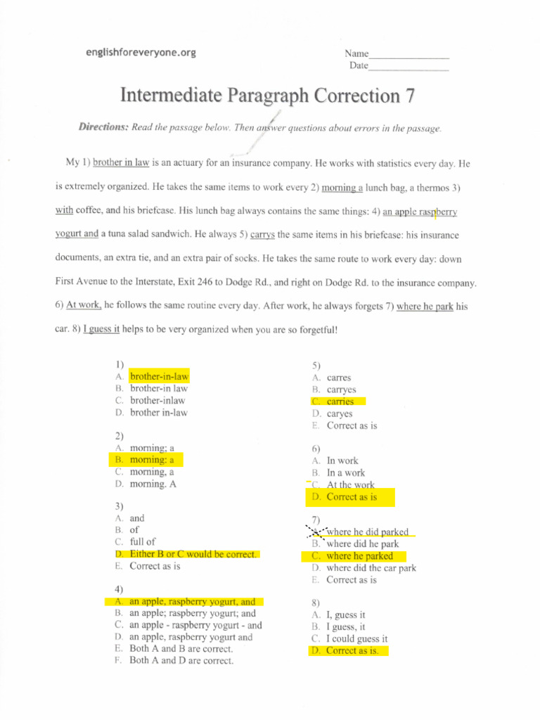 Int. Par Correction - 7 | PDF
