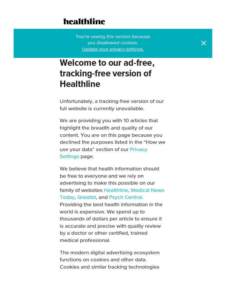 Healthline's Ad-Free Article Access | PDF | Http Cookie | Diseases And ...