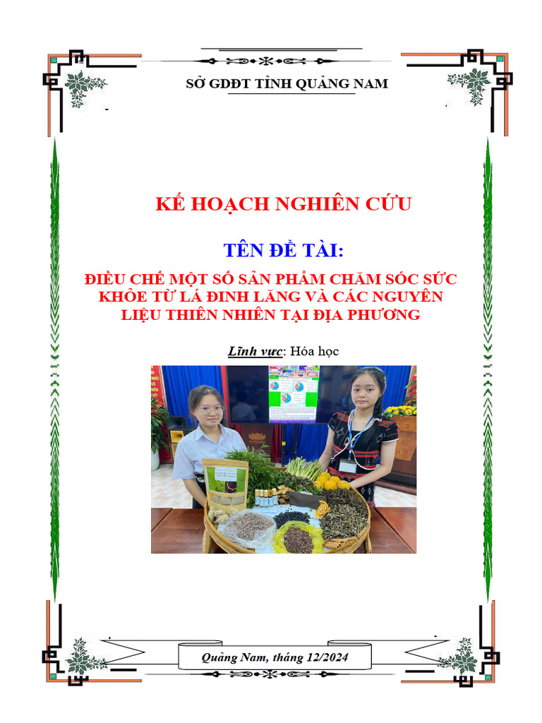 Ke Hoach Nghien Cuu Du An KHKT 2025 | PDF