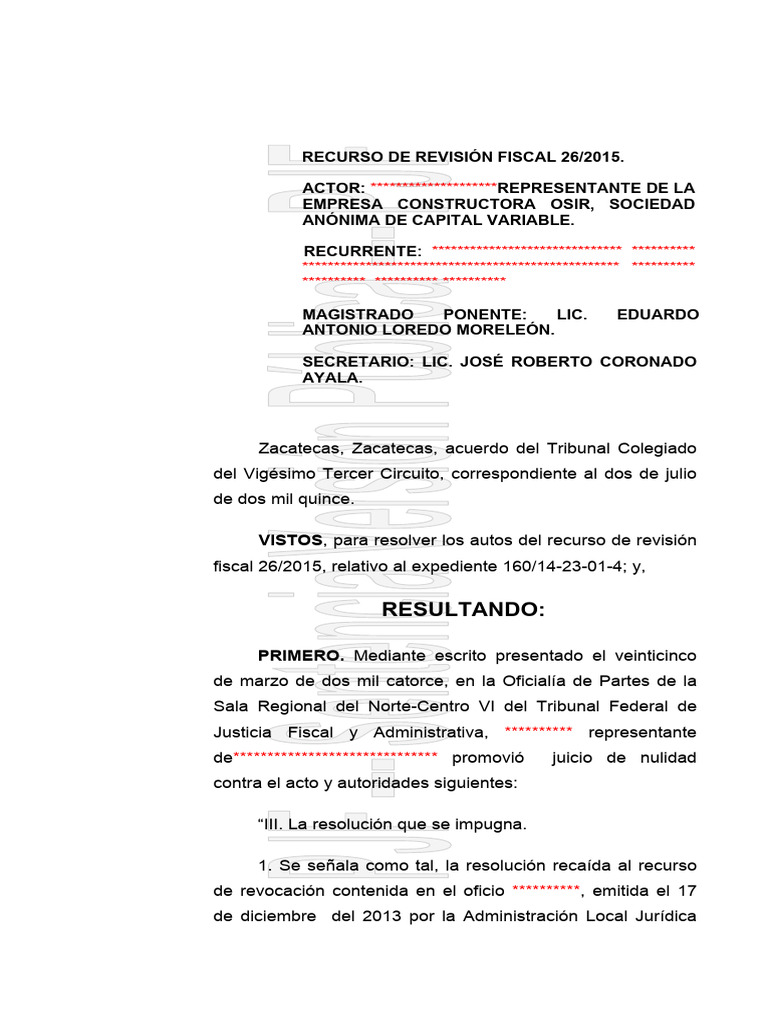 Recurso de Revisión Debe Expresar Sus Agravios | PDF | Caso de ley ...
