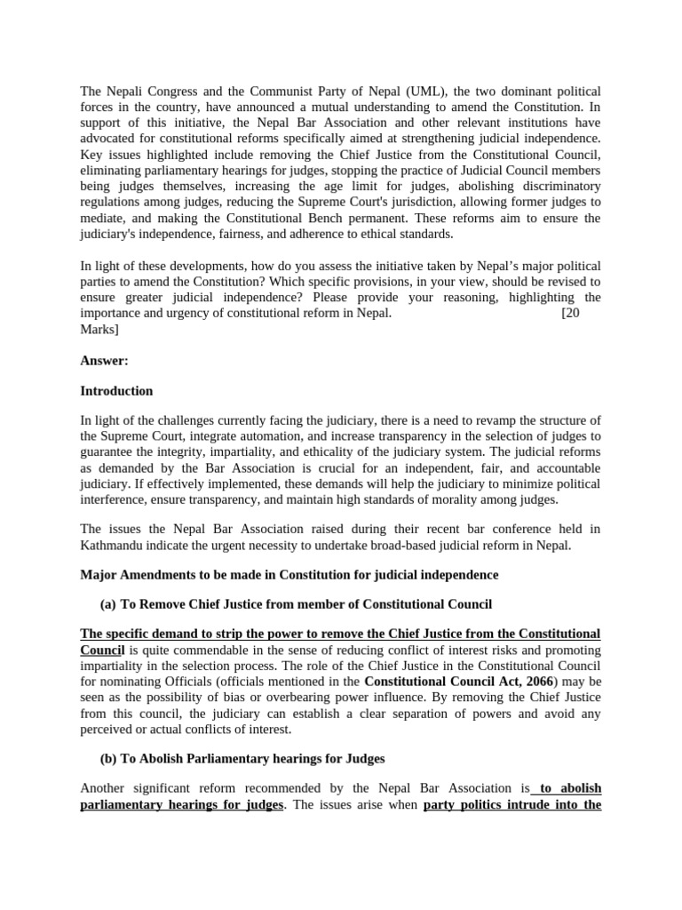 Need of Constitutional Amendment in Present Constitution | PDF ...