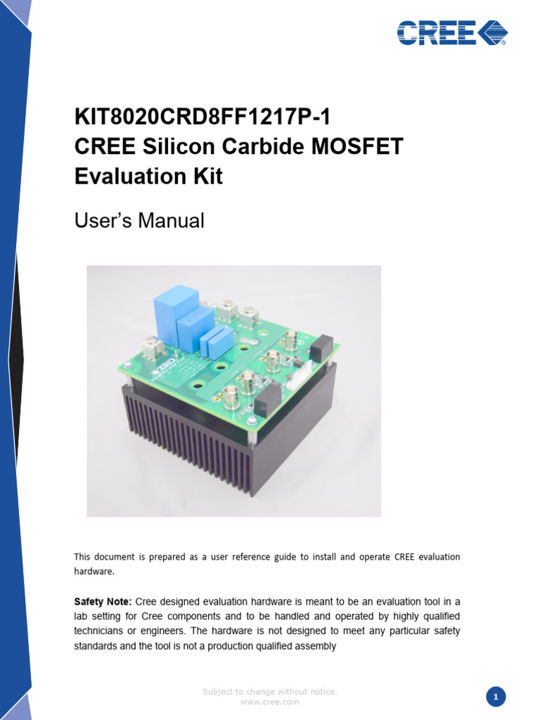 CREE SiC MOSFET Evaluation Kit Manual | PDF | Power Inverter | Mosfet