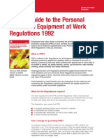 A short guide to the Personal Protective Equipment at Work Regulations 1992