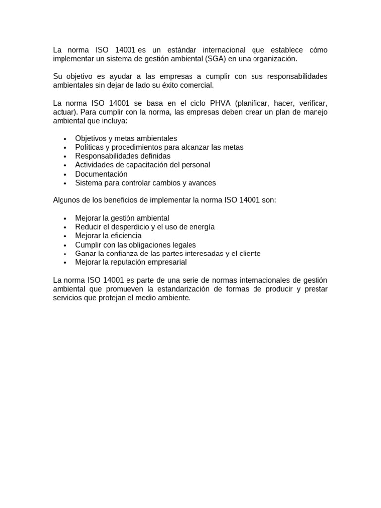 Guía sobre la norma ISO 14001 | PDF
