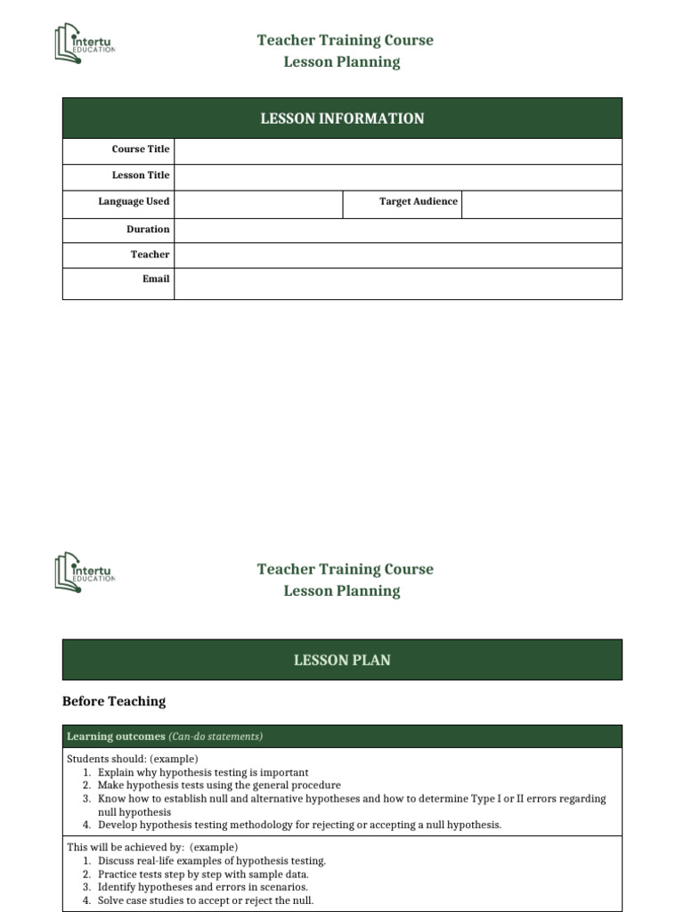 [LP Template]TeachingDemo Lesson Plan.ppt | PDF