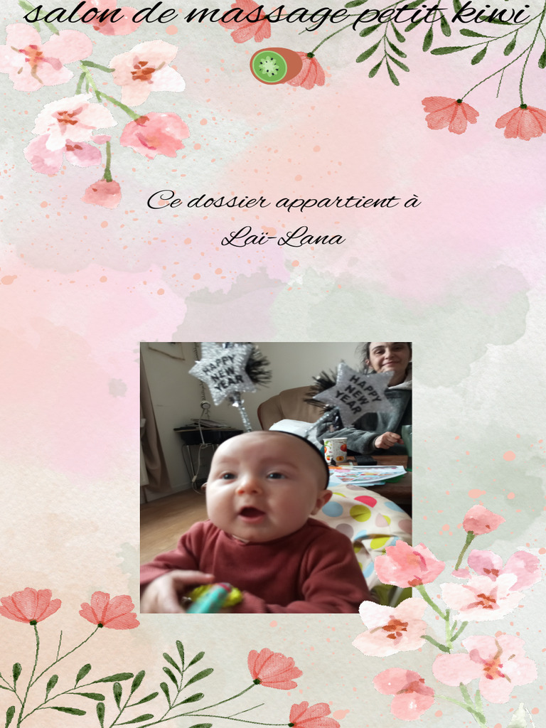 Green and Pink Cute Floral Watercolor Blank Page Background Instagram ...