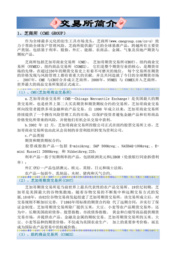 Cme Group简介| PDF