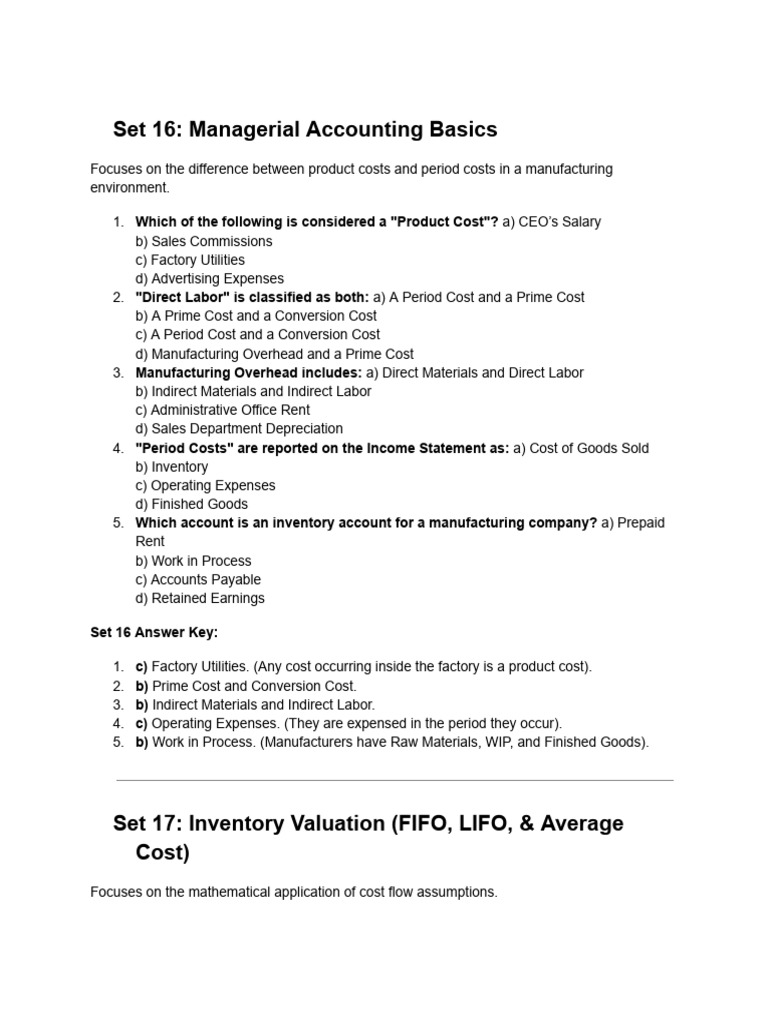 Managerial Accounting Concepts Explained | PDF | Cost Of Goods Sold ...