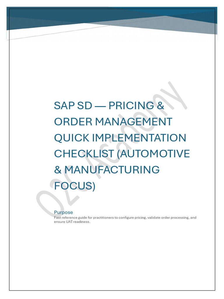 SAP SD Pricing & Order Management Guide | PDF | Pricing | Value Added Tax
