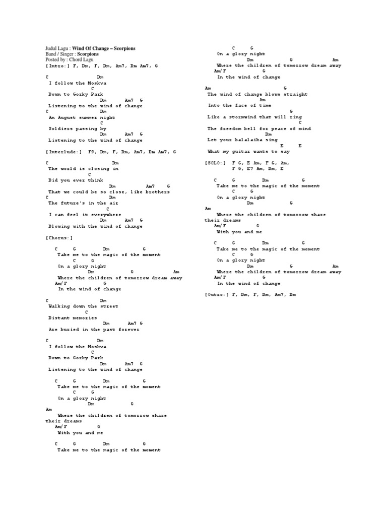 Lirik Lagu European Music Song Structure