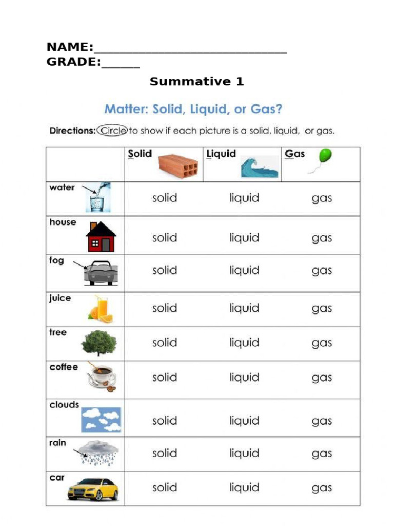 Science 1 Summative | PDF