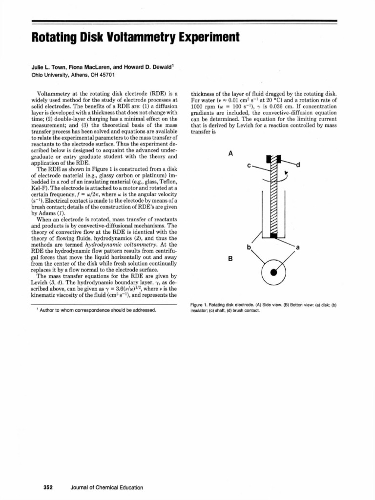 Rotating Disk Voltammetry Overview | PDF | Electrode | Fluid Dynamics