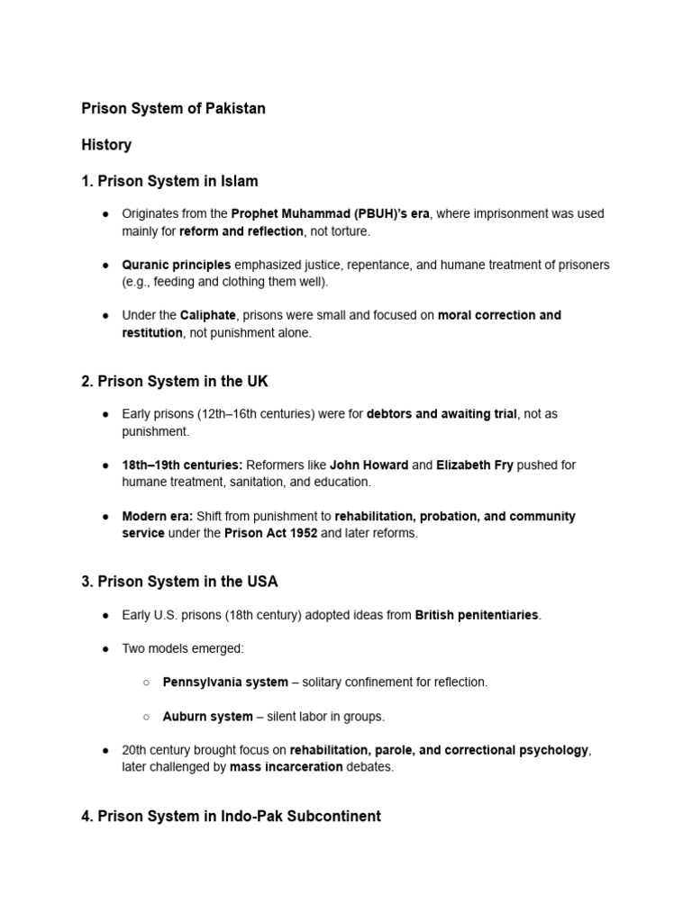 Overview of Pakistan's Prison System | PDF | Prison | Probation